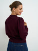 Burgandy Polkadot Knit