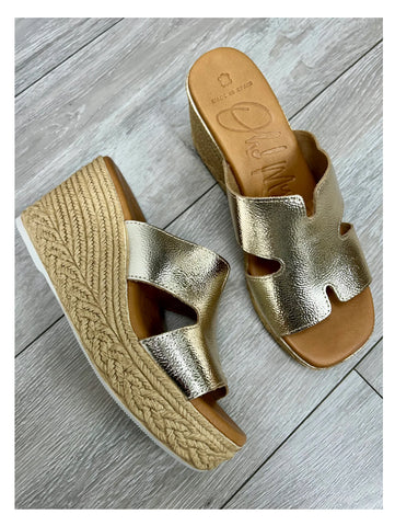 Oh My Sandals Gold Wedge H Sandals