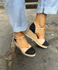 Unisa Black-Tan Wedge Espirdrilles