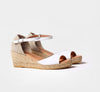 TLK White Leather Peeptoe Espirdrilles