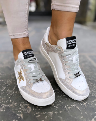 Meline Gold Star White Trainers