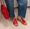Paula Red Flat Sandals