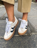 Meline White Leather Trainers