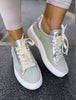 Meline Mint/White/Silver Trainers