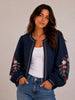 Navy Embriodery Jacket