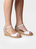 TLK White Leather Peeptoe Espirdrilles