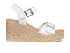 Oh My Sandals White 5459 Buckle Sandals