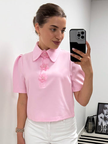 Pink Flower Blouse