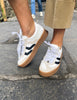 Meline White Leather Trainers