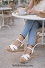Oh my Sandals Gold White Wedge