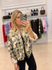 Navy floral bomber