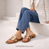 Oh my Sandals Tan Gold Square Mule