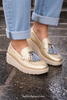 Wonders C-33350 Gold Wedge Loafer