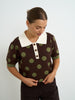 Brown-Green Polkadot Knit