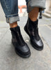 Paula Urban Black Zip Wedge Leather Boots