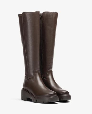 Unisa Jace Chocolate Brown Leather Boots