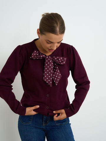 Burgandy Polkadot Knit