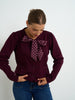 Burgandy Polkadot Knit