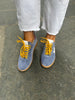 Meline Blue Leather Trainers