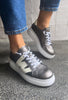 Wonders A2660 Pewter & Cream Trainers