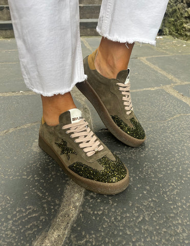 Meline Forest Green Trainers