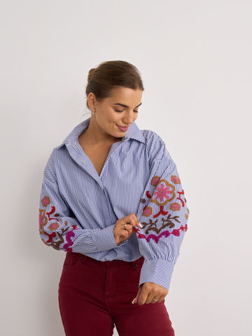 Hayley Blue Stripe Shirt