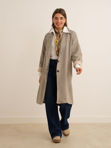 Check Trench Coat