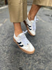 Meline White Leather Trainers
