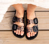 Igor Black Leopard Slider Sandals