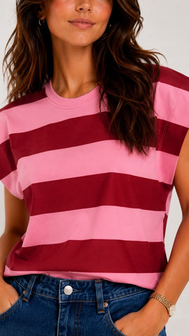 Pink Stripe Top