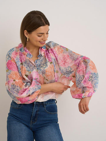 Sarah Pink Chiffon Blouse