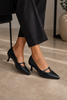 Clarks Black T-bar Kitten Heel Court