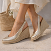 Unisa Gold Slingback Wedge