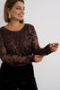 Brown Sequenced Top