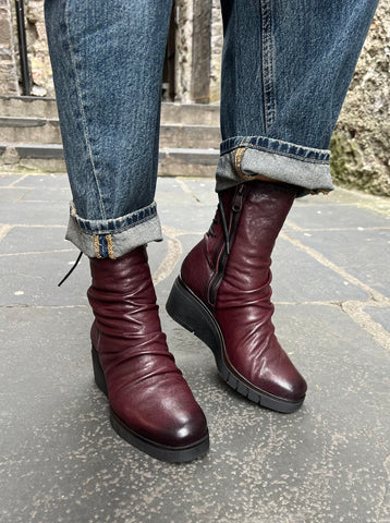 Paula Urban Burgandy Leather Boots