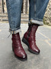 Paula Urban Burgandy Leather Boots