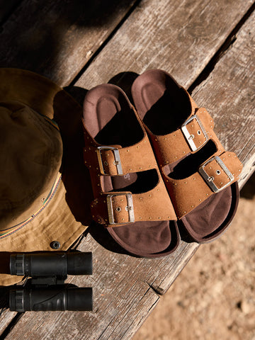 Genu Tan Studded Mule