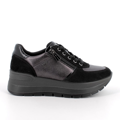 Igi&Co Black Wedge Sneakers
