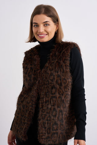 Leopard Faux Fur Gilet