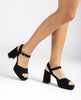 Unisa Odran Black Suede Sandals