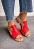 Paula Red Flat Sandals