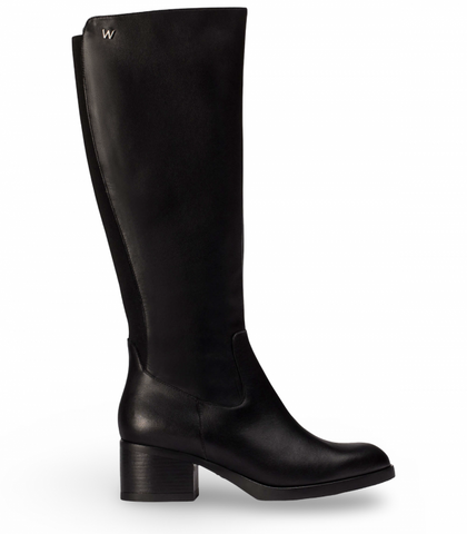 Wonders long Black Leather Boots