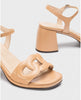 Wonders Nude Block Heel Sandals