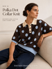 Chocolate-Blue Polkadot knit