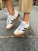 Meline White Leather Trainers