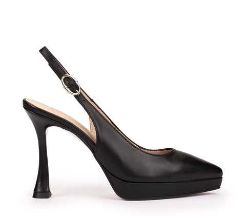 Pedro Miralles Platform Black Slingbacks