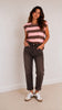 Pink-Brown Stripe Top