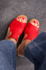 Paula Red Flat Sandals