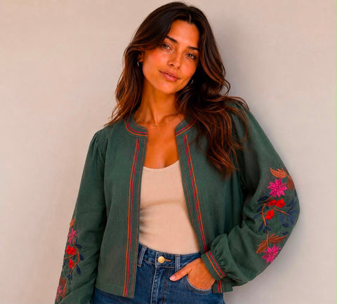Green Embriodery Jacket