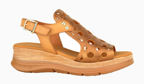 Paula Urban Laser-cut Bronze Metalic Sandals